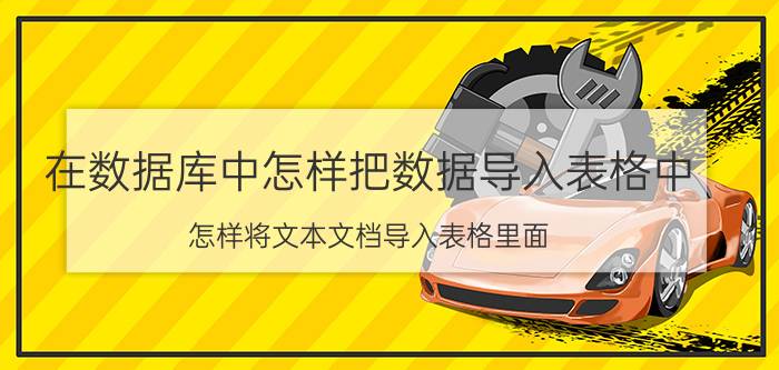 在数据库中怎样把数据导入表格中 怎样将文本文档导入表格里面？